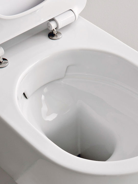 Scarabeo Moon Wandhängende Toilette Randlos mit Deckel Sanftes Schließen Weiße