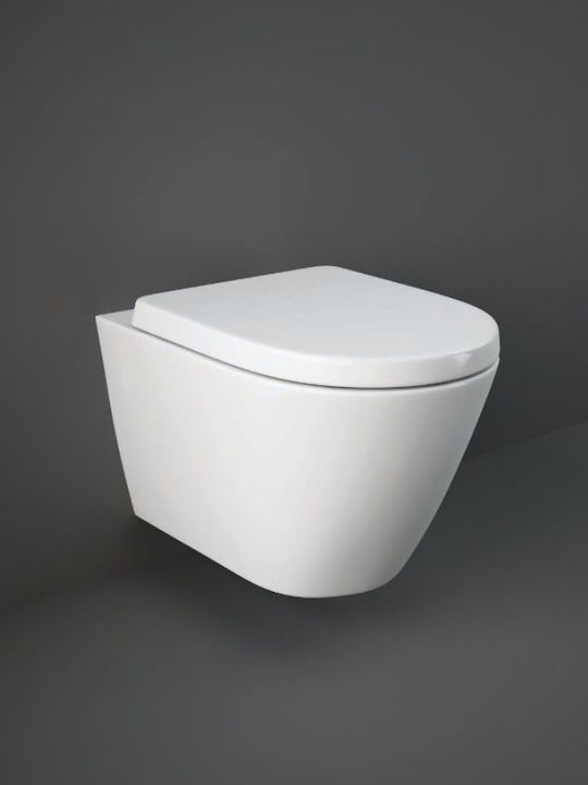 Rak Ceramics Resort Λεκάνη Κρεμαστή Rimless με Κάλυμμα Soft Close Λευκή