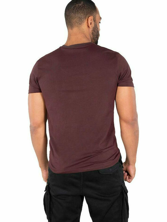 Alpha Industries Basic Herren T-Shirt Kurzarm Burgundisch