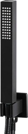 vidaXL Built-in Mixer, Hand Shower & Shower Head Set for Shower 2 Exits Inox Black Black Stainless Steel Shower System