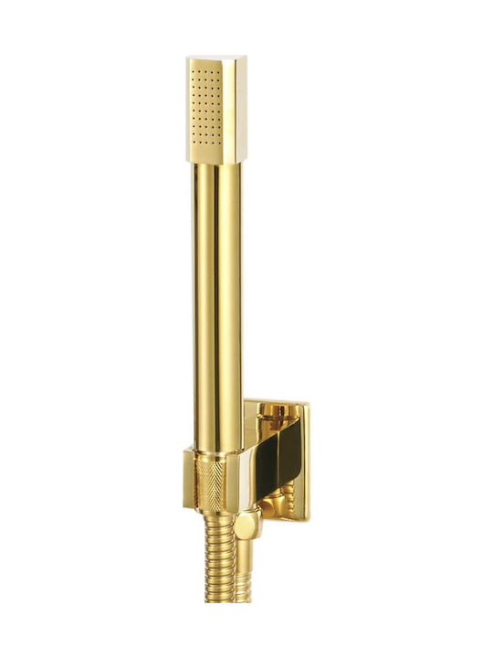 vidaXL Built-in Mixer, Hand Shower & Shower Head Set for Shower 2 Exits Inox Gold Gold Shower System made of Stainless Steel