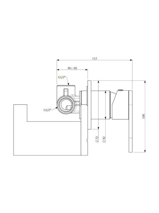 Armando Vicario Slim Built-In Mixer for Shower with 1 Exit White Matt