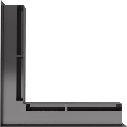Kratki Corner Fireplace Air Shutter Black 56x56x6cm
