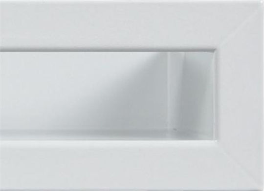 Kratki Rectangular Fireplace Air Shutter White 80x6cm