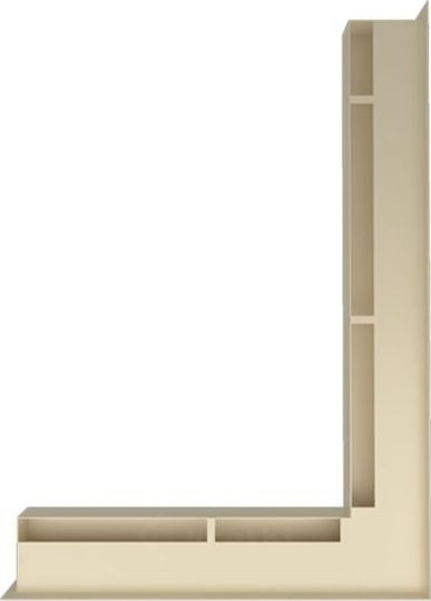 Kratki Corner Fireplace Air Shutter Beige 76.6x54.7x6cm