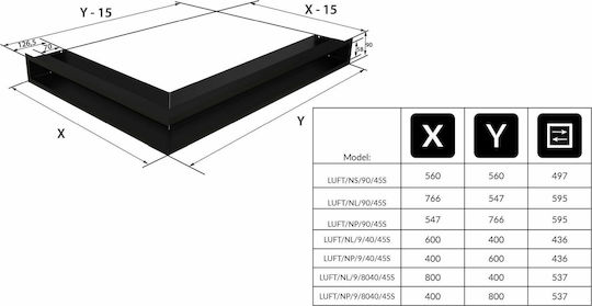 Kratki Γωνιακή Περσίδα Τζακιού 40x60x9cm Λευκή