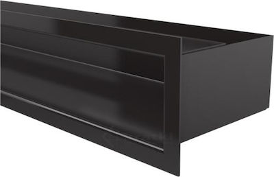 Kratki Rectangular Fireplace Air Shutter Black 40x9cm