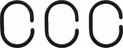 Grekon No 37 Plastic Bathroom Curtain Rings Black 12pcs