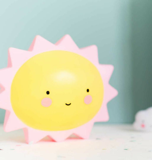 A Little Lovely Company Led Kids Decorative Lamp Sun Yellow