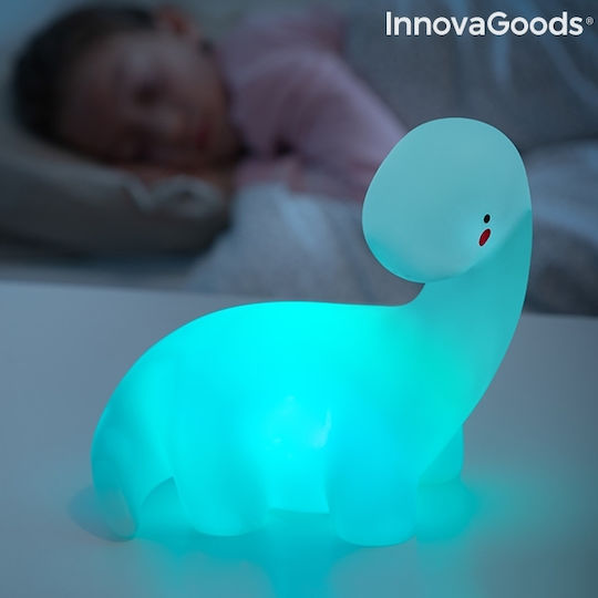 InnovaGoods Lumini LED Lampă decorativă pentru copii Lightosaurus cu Schimbări de Culori Alb 13x12x8εκ.