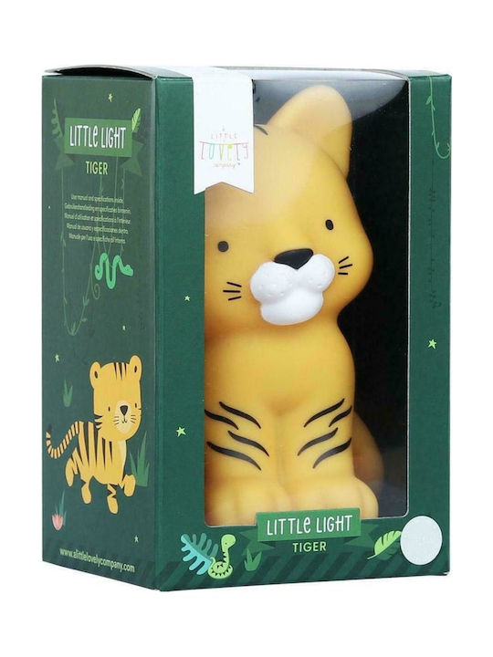 A Little Lovely Company Led Παιδικό Διακοσμητικό Φωτιστικό Tiger Κίτρινο 10.7x14.5x9.6εκ.