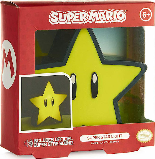 Paladone Led Παιδικό Διακοσμητικό Φωτιστικό Super Mario Bros Super Star Κίτρινο 12εκ.