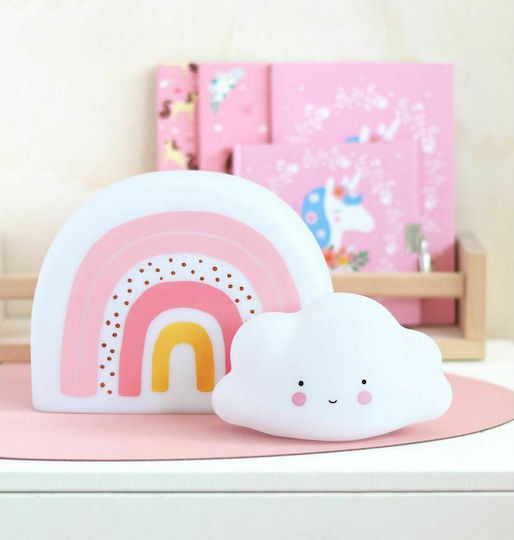 A Little Lovely Company Led Kids Decorative Lamp Rainbow Pink 21.2x16x8εκ.