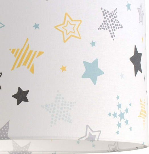 Veis Funky Stars Einfaches Licht Kinderdeckenleuchte Deckenleuchte 60W mit Fassung E27 Weiß 35x24cm