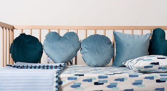 Joma Home Crib Decorative Pillow Velutto Circle Light Blue 30x30cm