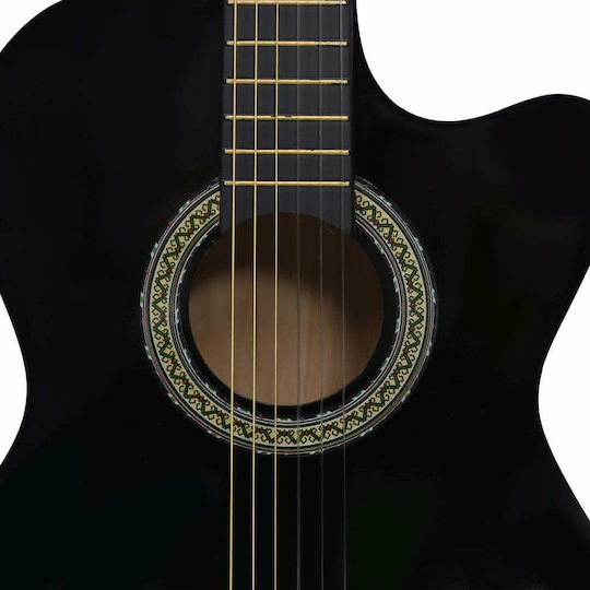 vidaXL Semi-acustic Chitară Chitare acustice cu decupaj Negru