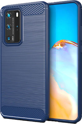 Hurtel Carbon Brushed TPU Silicone Back Cover Blue (Huawei P40)