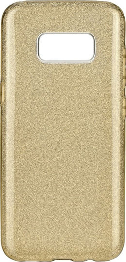 Forcell Shining Umschlag Rückseite Kunststoff Gold (Galaxy S8)