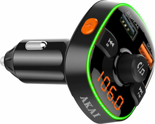 Akai Proffesional FM Car Transmitter FMT-52BT Led with Bluetooth / MicroSD / USB