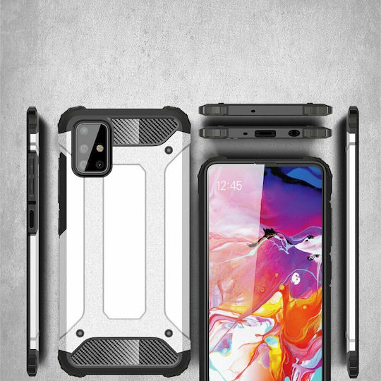 Hurtel Tough Armor Back Cover Plastic Durable Silver (Galaxy A71)