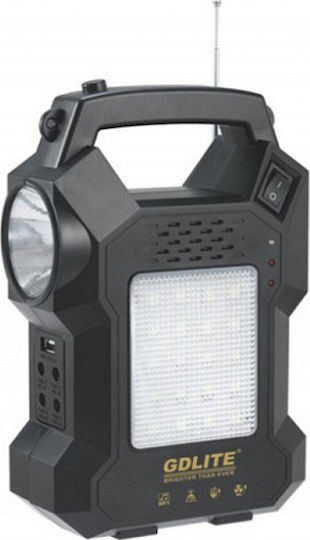 GDLite GDLite Solar Lighting System GD-8050 with Flash Light 3 Lamps Radio and USB Charger