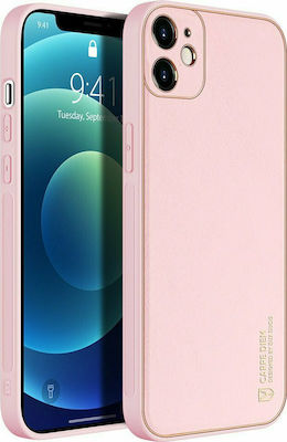 Dux Ducis Yolo Series Synthetic Leather Back Cover Pink (iPhone 12 / 12 Pro)