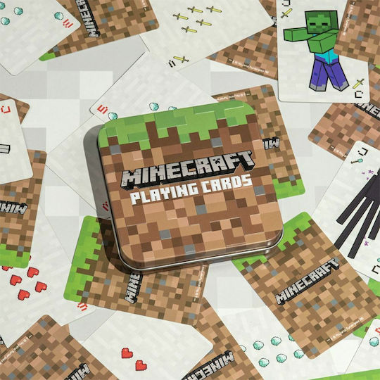 Paladone Minecraft Set Collectible Playing Cards 2pcs Laminated In Metal Box