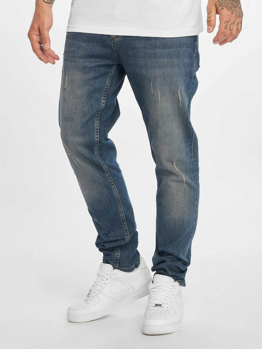 Ανδρικό Παντελόνι Τζιν Ελαστικό με Slim Tapered Εφαρμογή Μπλε