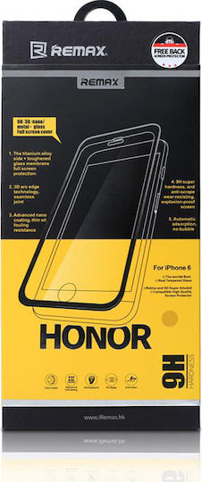 Remax Honor Tempered Glass Μαύρο (iPhone 6 / 6S Plus)