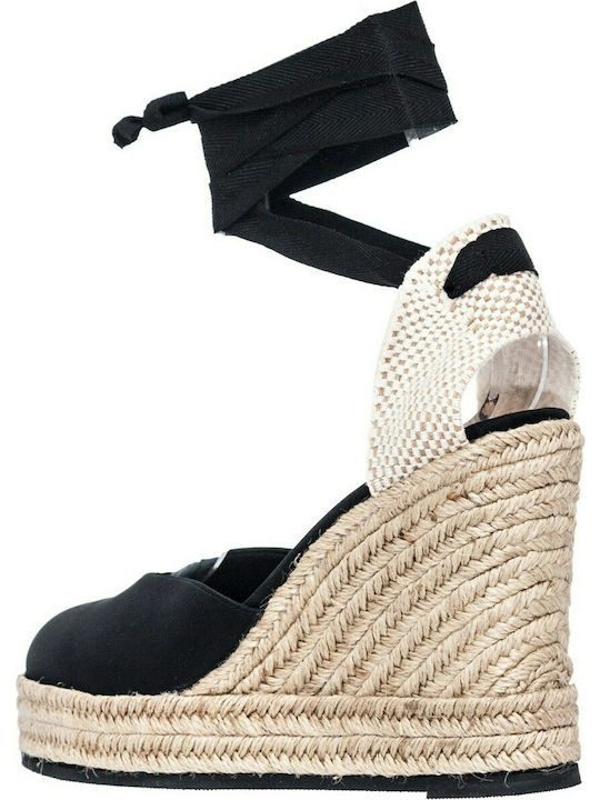 Sante Day2Day Women's Leather Platform Espadrilles Black