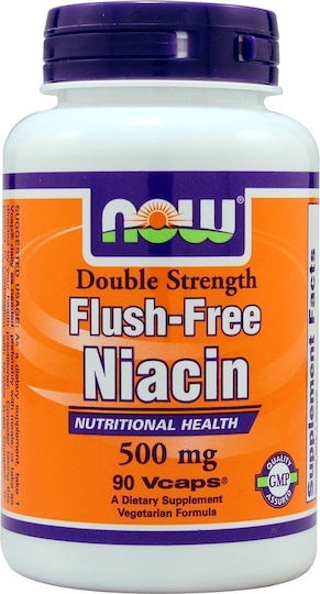 Now Foods Niasin Βιταμίνη για την Υγεία του Νευρικού Συστήματος 500mg 90 φυτικές κάψουλες