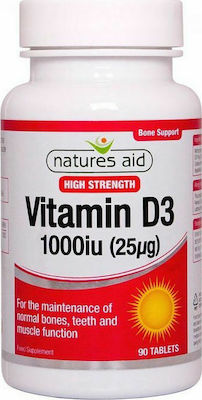 Natures Aid Vitamin D3 Vitamin for Immune System Boost 1000iu 25mg 120 tabs