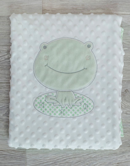 GM Home Κουβέρτα Αγκαλιάς & Λίκνου Baby Collection Froggy 75x100εκ.