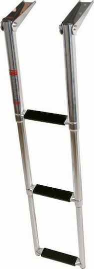 Eval 4 Steps Folding Boat Ladder Folding Stainless Steel Platform Ladder with 4 Steps (Open: 115.5cm, Closed: 38.5cm)