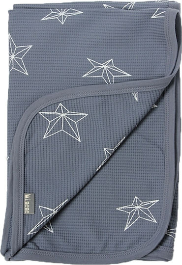 Minene Decke Wickeltücher für Kinderzimmer Stars Waffel Blau 75x100cm