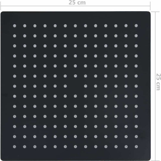 vidaXL Platz Duschkopf 25x25cm Black