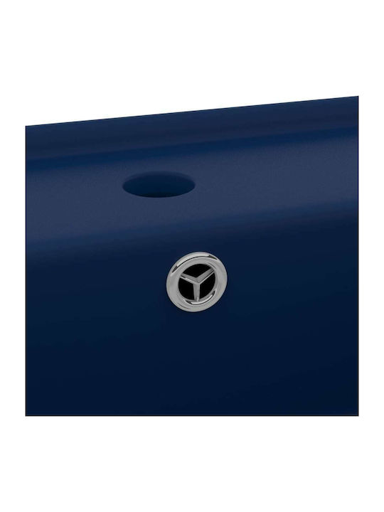 vidaXL Επικαθήμενος Νιπτήρας Κεραμικός 41x41x15cm Μπλε