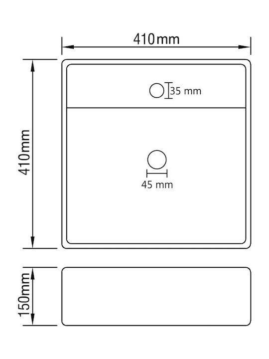 vidaXL Countertop Sink Ceramic 41x41x15cm Pink