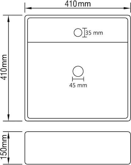 vidaXL Επικαθήμενος Νιπτήρας Κεραμικός 41x41x15cm Ροζ