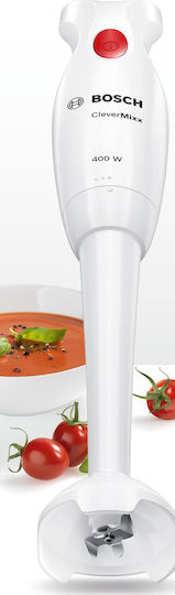 Bosch CleverMixx Ραβδομπλέντερ με Πλαστική Ράβδο 400W Λευκό
