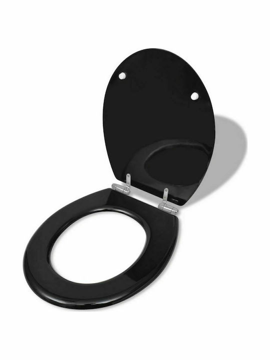 vidaXL Wooden Soft Close Toilet Seat Black 42.5cm