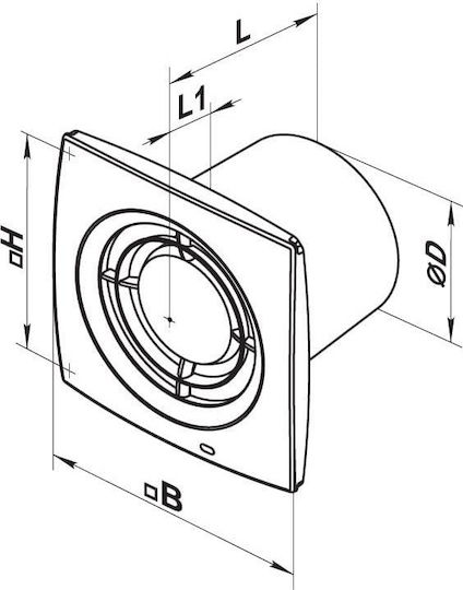Vents 125 X1 590910.0022 Настенен Вентилатор 125мм Бял