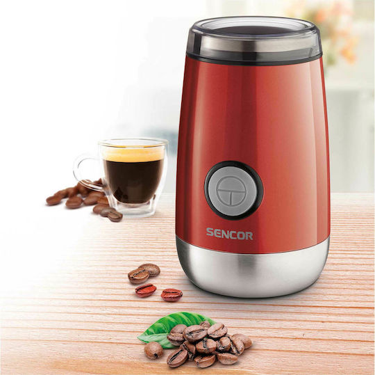 Sencor Electric Coffee Grinder 150W for 60gr Beans Red