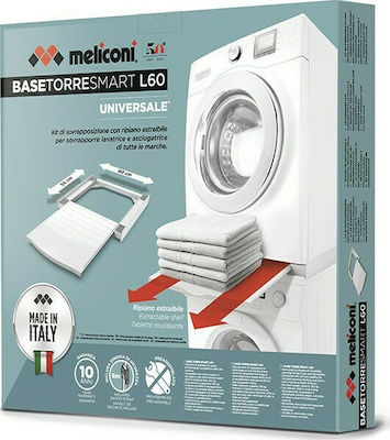 Meliconi Torre Base Smart L60 Συνδετικό Πλυντηρίου/Στεγνωτηρίου από Πλαστικό με Συρτάρι 60x55εκ. 070-0595