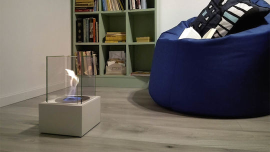 Kratki Tango 2 Tuv Indoor Floor Bioethanol Fireplace White 25x25x35cm