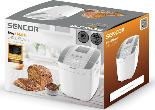 Sencor Bread Maker 800W with Container Capacity 1200gr and 10 Baking Programs