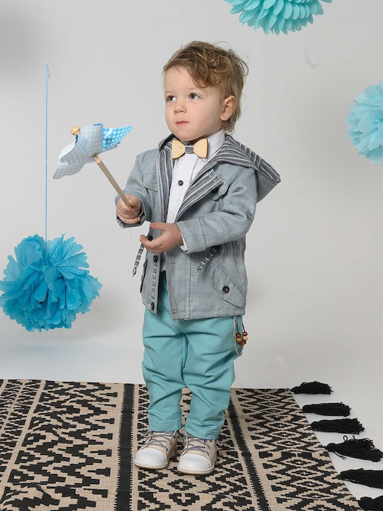 Bonito Baby Βαπτιστικό Κοστούμι Τιρκουάζ 5τμχ Bonito Baby Βαπτιστικό Κοστούμι Τιρκουάζ 5τμχ