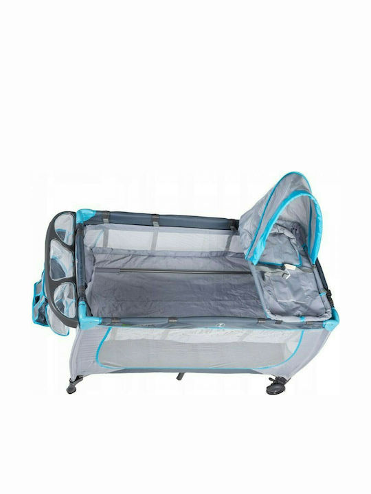 Ecotoys Playpen with Changing Table & Mattress Light Blue 140x66cm
