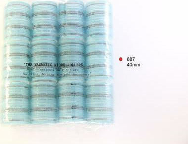 Hair Tools 687 Hair Rollers Wire Mesh Light Blue 40mm in Light Blue Colour 12 Pieces