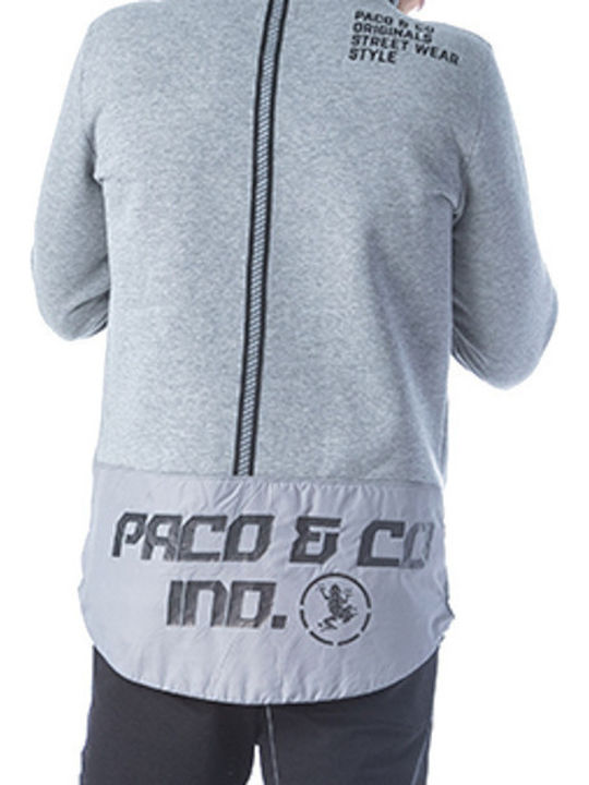 Paco & Co Men's Sweatshirt with Hood and Pockets Gray